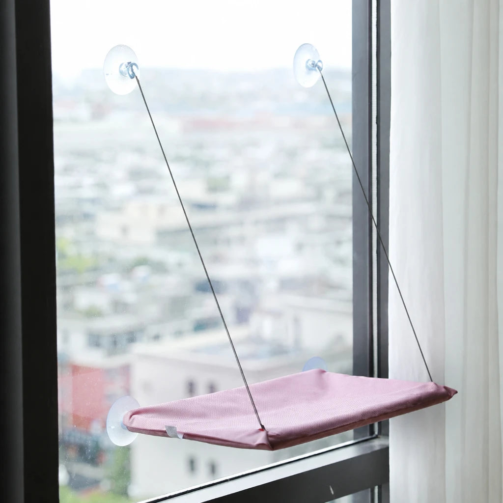 Hamac de fenêtre pour chat à ventouses, housse lavable