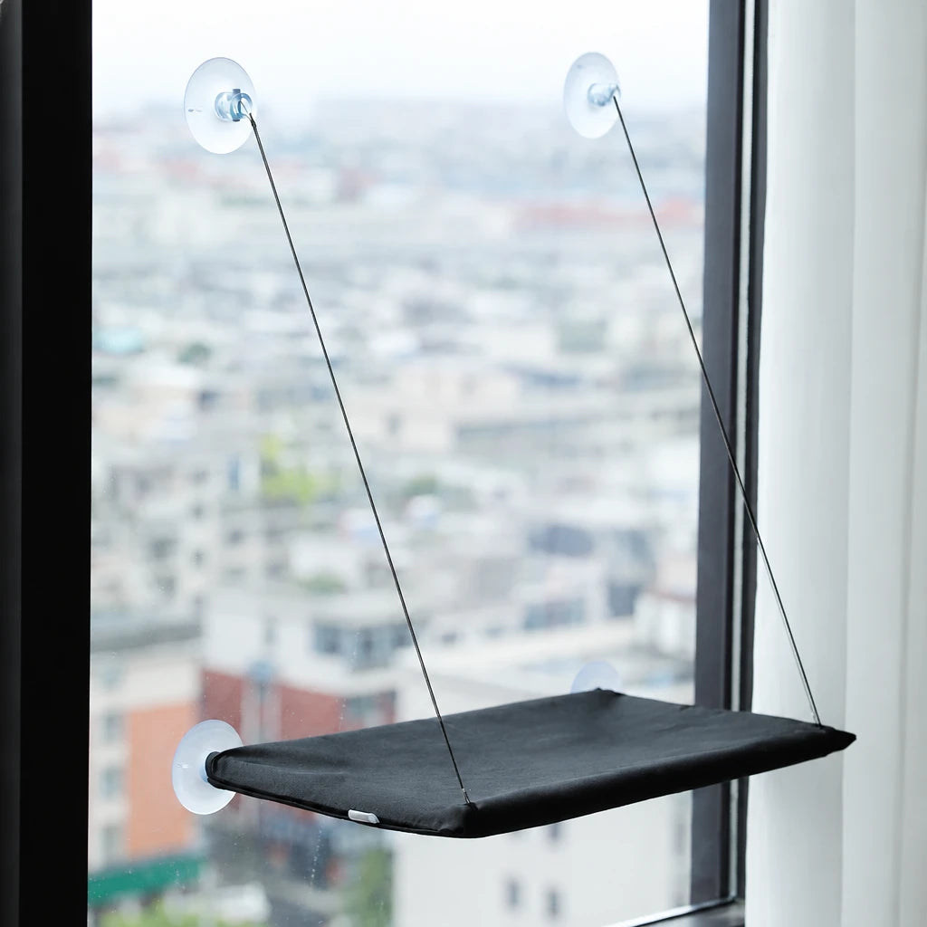Hamac de fenêtre pour chat à ventouses, housse lavable