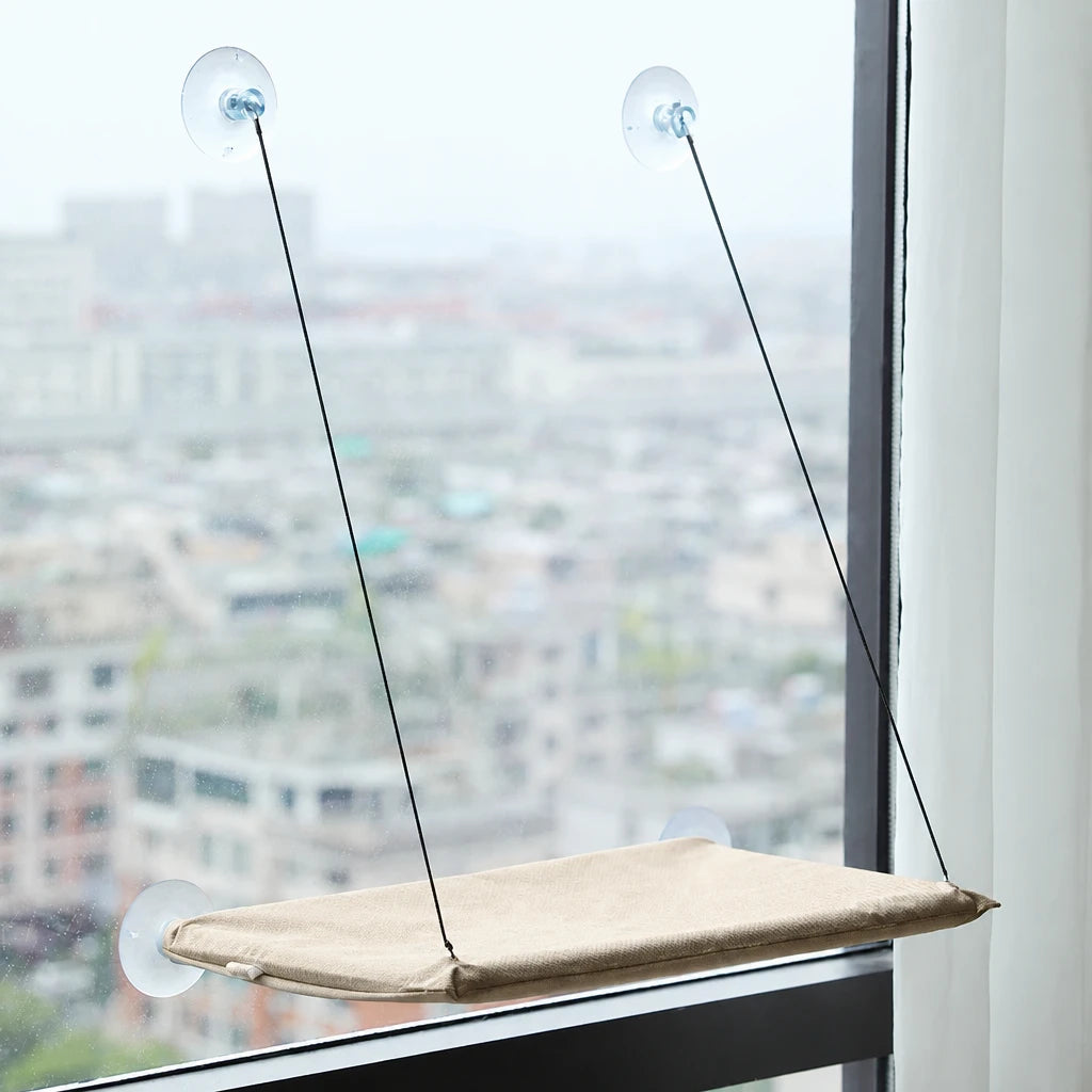 Hamac de fenêtre pour chat à ventouses, housse lavable