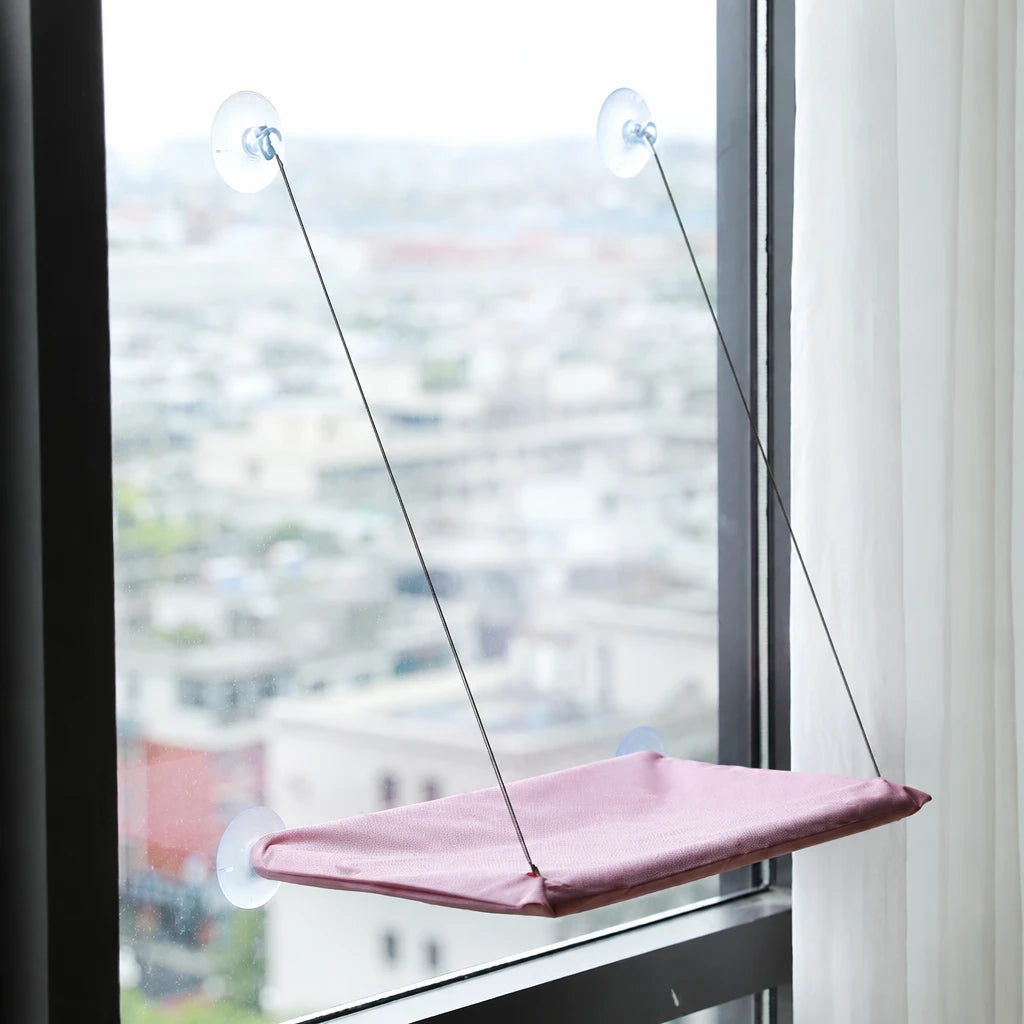 Hamac de fenêtre pour chat à ventouses, housse lavable